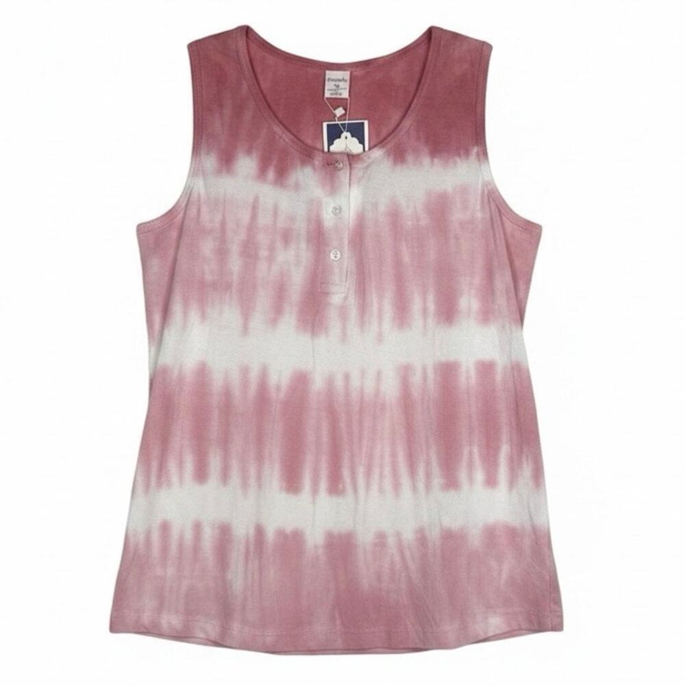 Dreamsicle Sz S multi pink tie-dye three button tank top | NWT - Picture 3 of 4